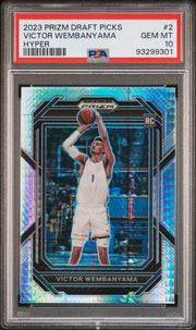 2023 Prizm Draft Picks - Victor Wembanyama - Hyper Prizm Rookie Year - #2 - PSA Graded Card