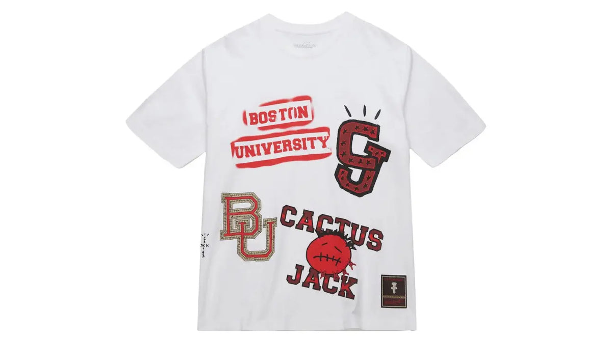 Travis Scott x Mitchell & Ness Boston University Hand-Drawn T-Shirt