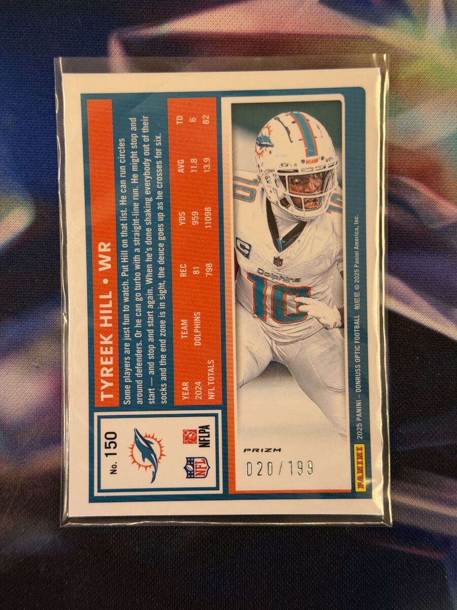 Tyreek Hill Flex Emoji Back - 2025 Donruss Optic