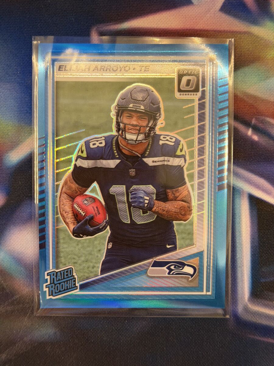 Elijah Arroyo Rated Rookie Aqua Prizm Front - 2025 Donruss Optic