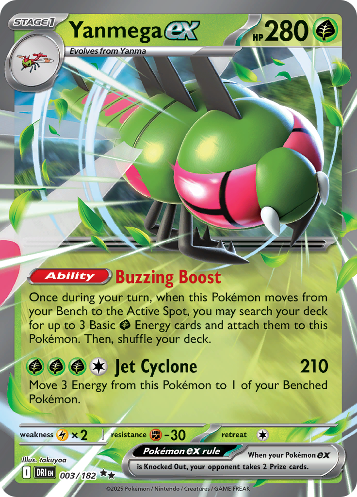 2025 Pokemon DRI-EN - Yanmega ex #3 - Ungraded Raw Card