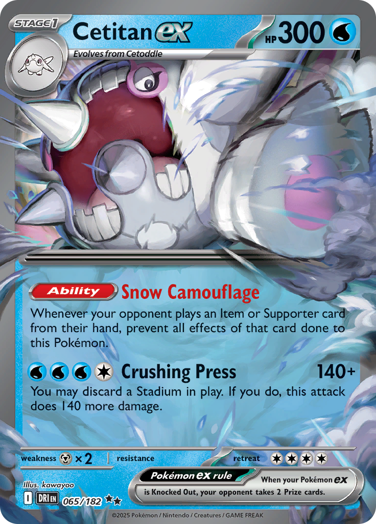 2025 Pokemon DRI-EN - Cetitan ex #65 - Ungraded Raw Card