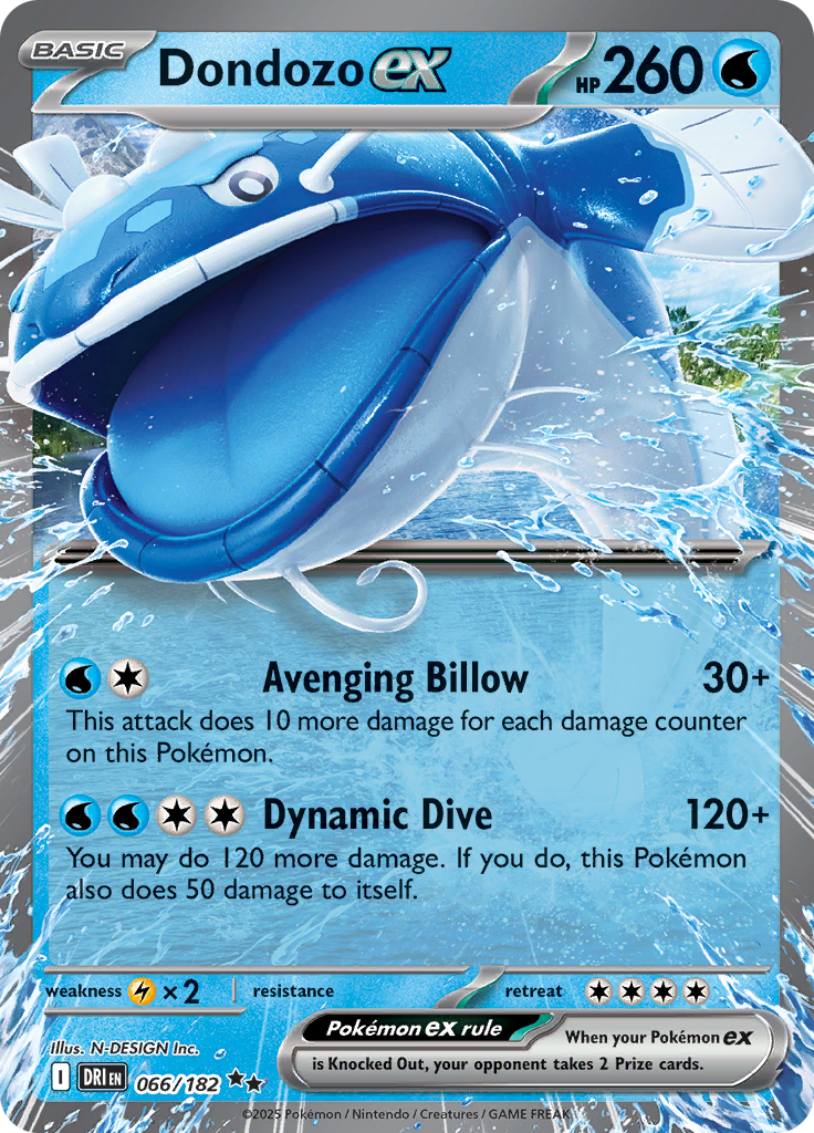 2025 Pokemon DRI-EN - Dondozo ex #66 - Ungraded Raw Card