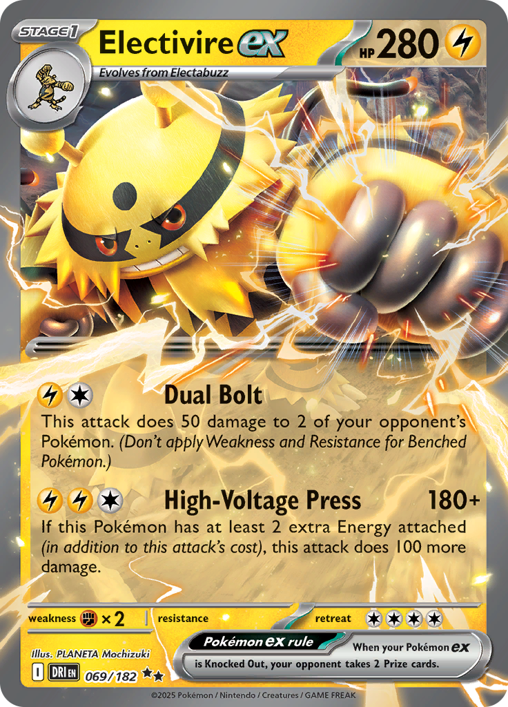 2025 Pokemon DRI-EN - Electivire ex #69 - Ungraded Raw Card