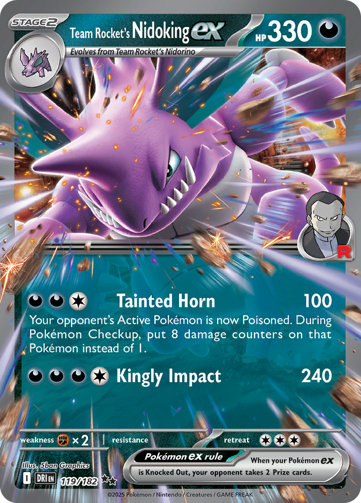 2025 Pokemon DRI-EN - Team Rocket's Nidoking ex #119 - Ungraded Raw Card