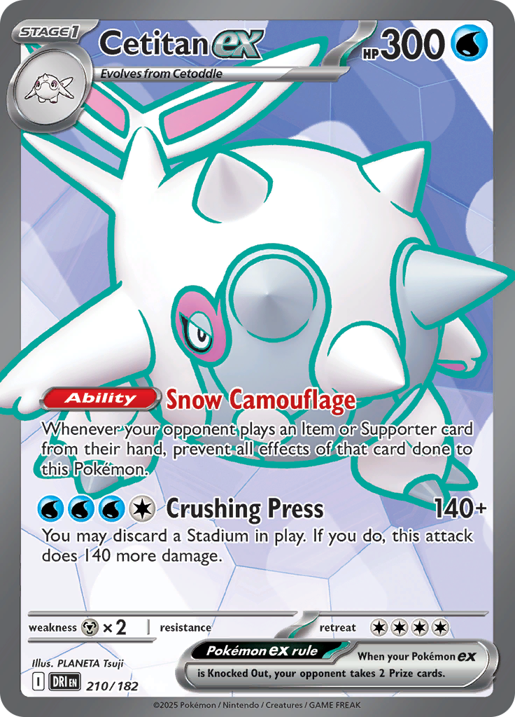 2025 Pokemon DRI-EN - Cetitan ex #210 - Ungraded Raw Card