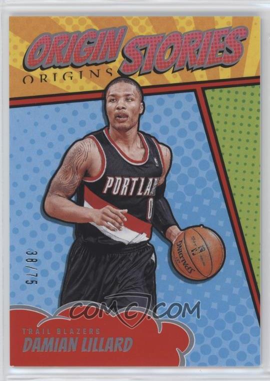 2024-25 Panini Origins - Origin Stories - Red - Damian Lillard #9 - Limited to /75 - Ungraded Raw Card