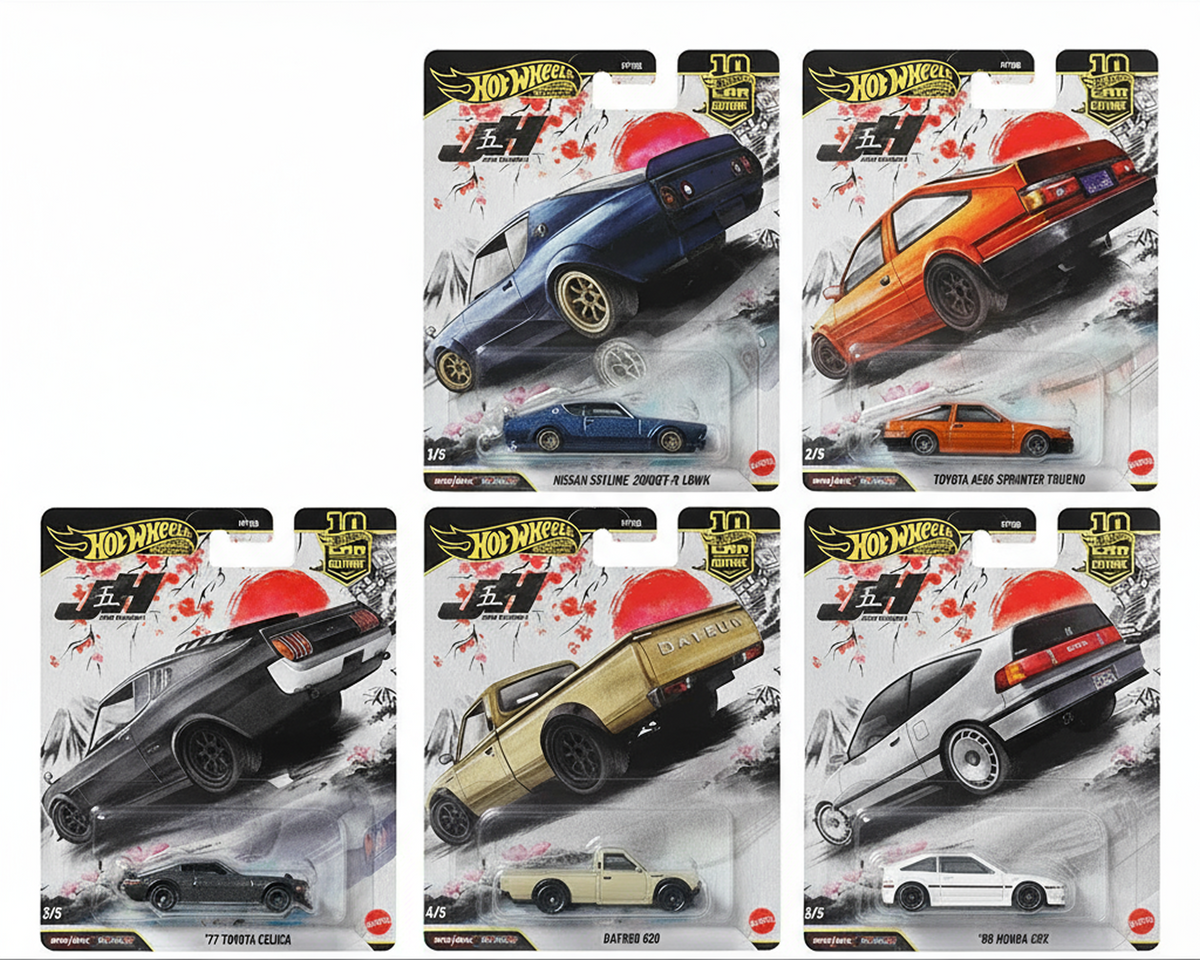 Hot Wheels Premium - Car Culture 10th Anniversary Japan Historics 5- 2026 P Case - Complete Set of 5 - FPY86-961P