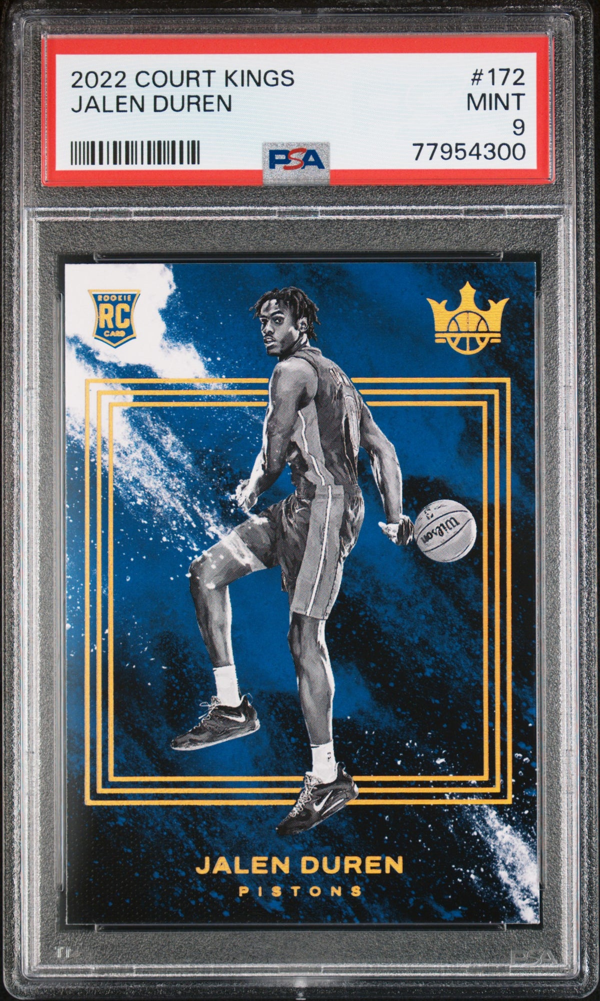 2022 Panini Court Kings #172 - Jalen Duren PSA 9 Front - Cert #77954300