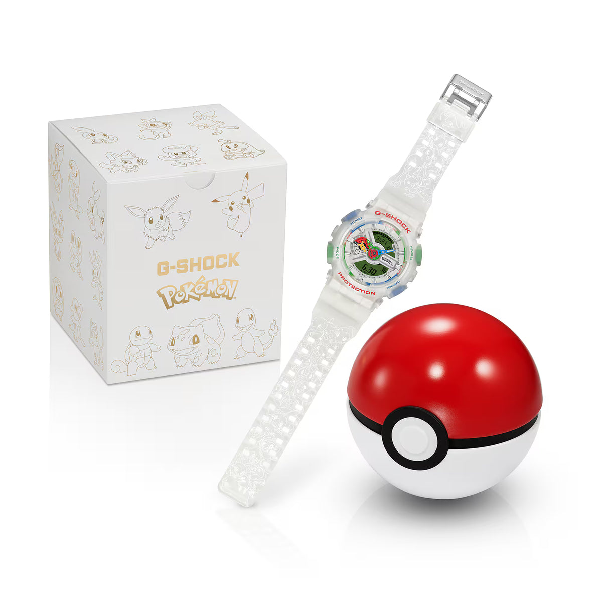 Pokemon Bundle: Casio G-Shock x Pokémon GA-110PKM-7A + Trading Card Boxes
