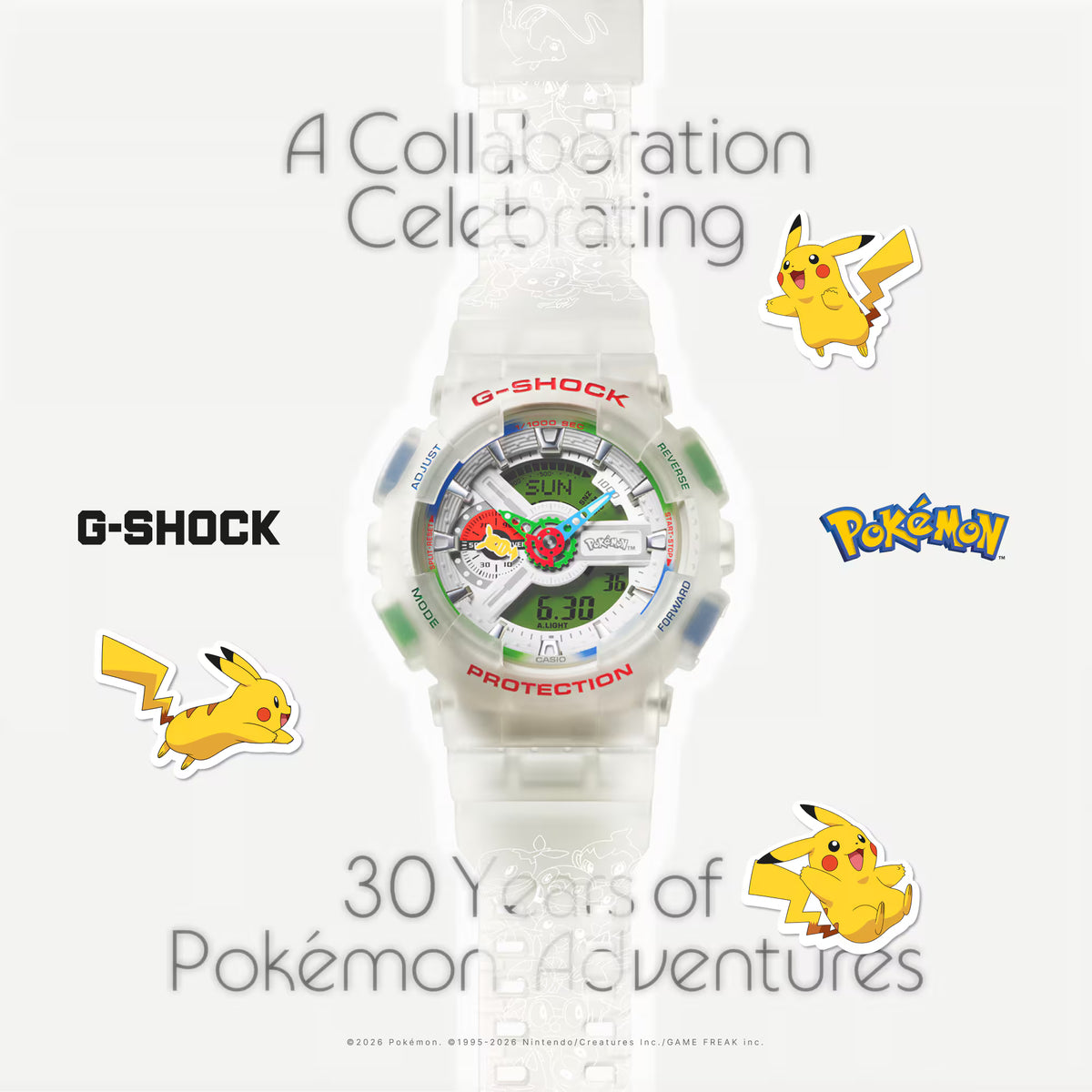 Pokemon Bundle: Casio G-Shock x Pokémon GA-110PKM-7A + Trading Card Boxes