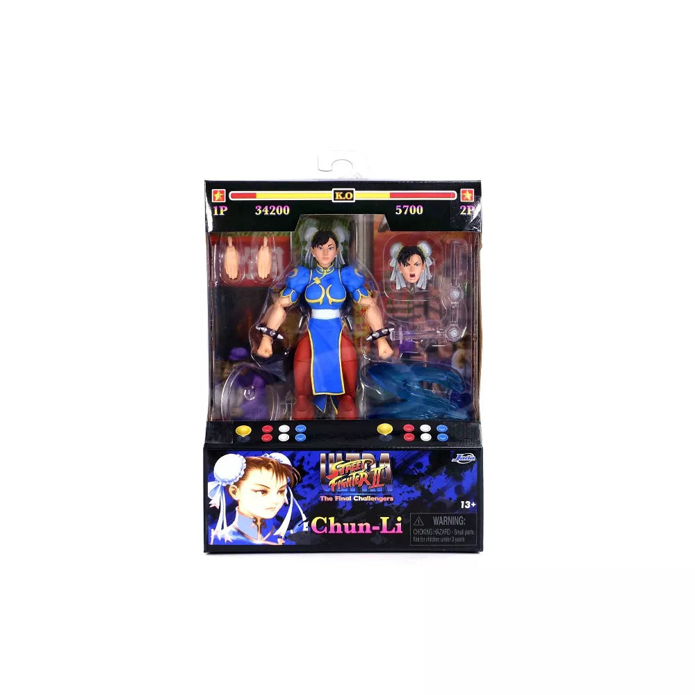 Jada Toys - Street Fighter 2 - The Final Challengers 6 Inch Action Figure Set of 3 - Ken, Chun-Li, Dhalsim