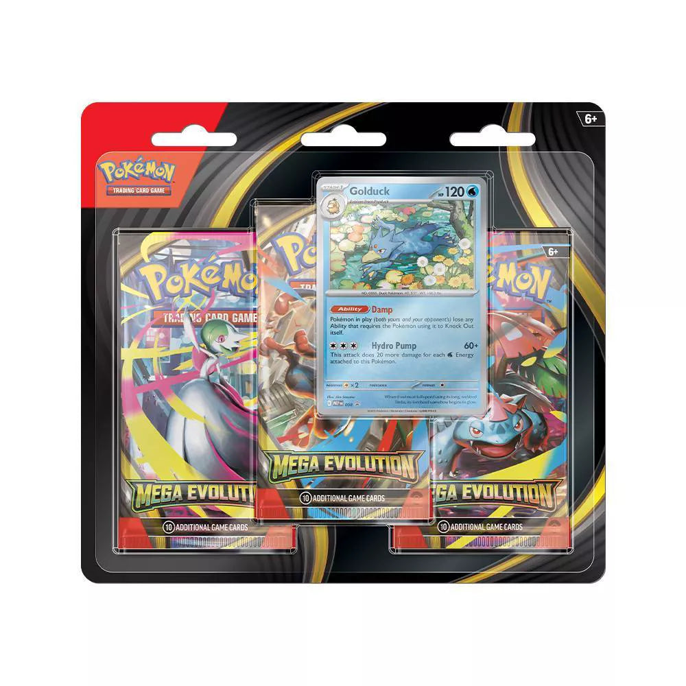 Pokemon - Mega Evolution - 3 Pack Blister - Golduck (PRE-ORDER SEPT 2025)