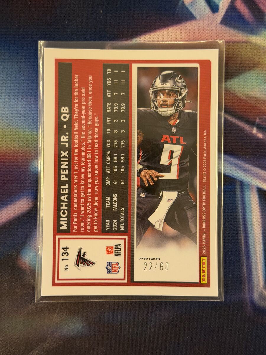 Michael Penix Jr. Purple Prizm Back - 2025 Donruss Optic