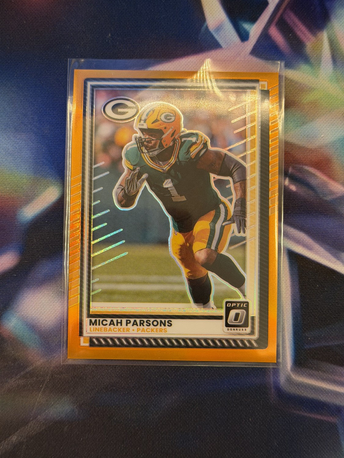 Micah Parsons Orange Prizm Front - 2025 Donruss Optic