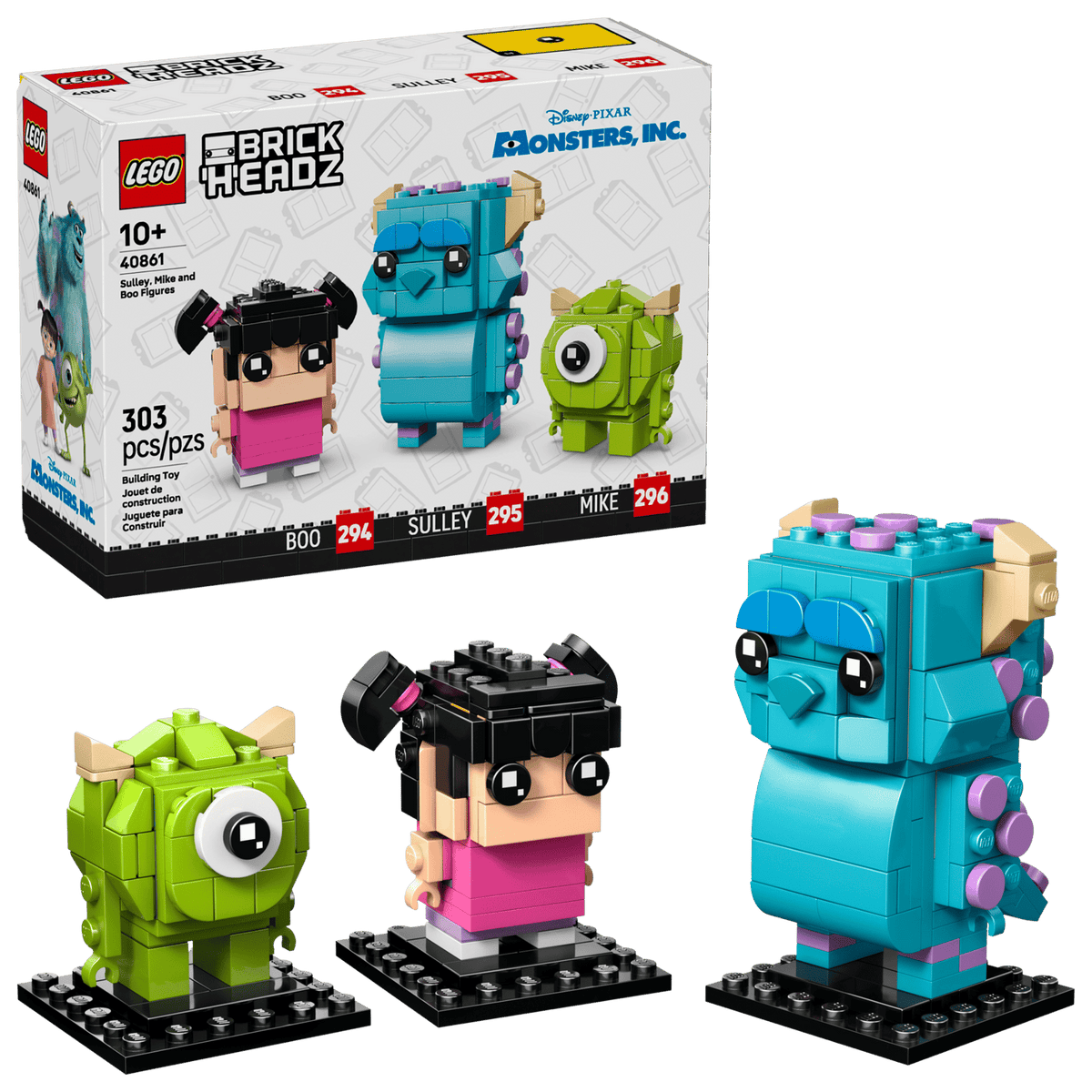 LEGO BrickHeadz Sulley, Mike and Boo Figures 40861 - Disney Pixar Monsters, Inc.