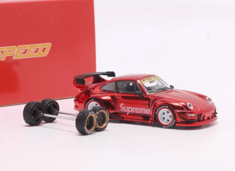 Fast Speed 1:64 - Porsche RWB 993 GT - Chrome Red Supreme