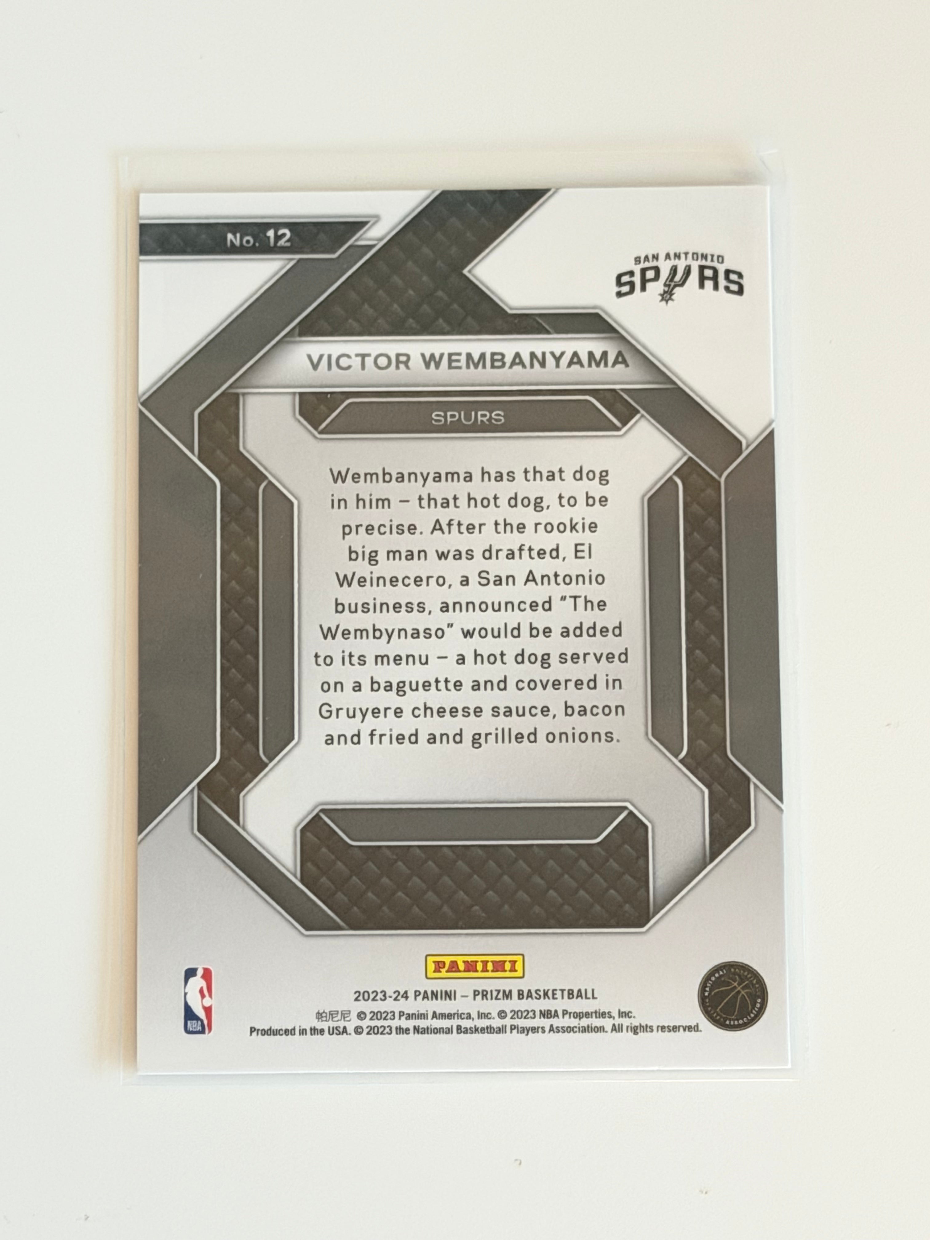 2023-24 Panini Prizm -  Victor Wembanyama - Emergent - Rookie Card - #12