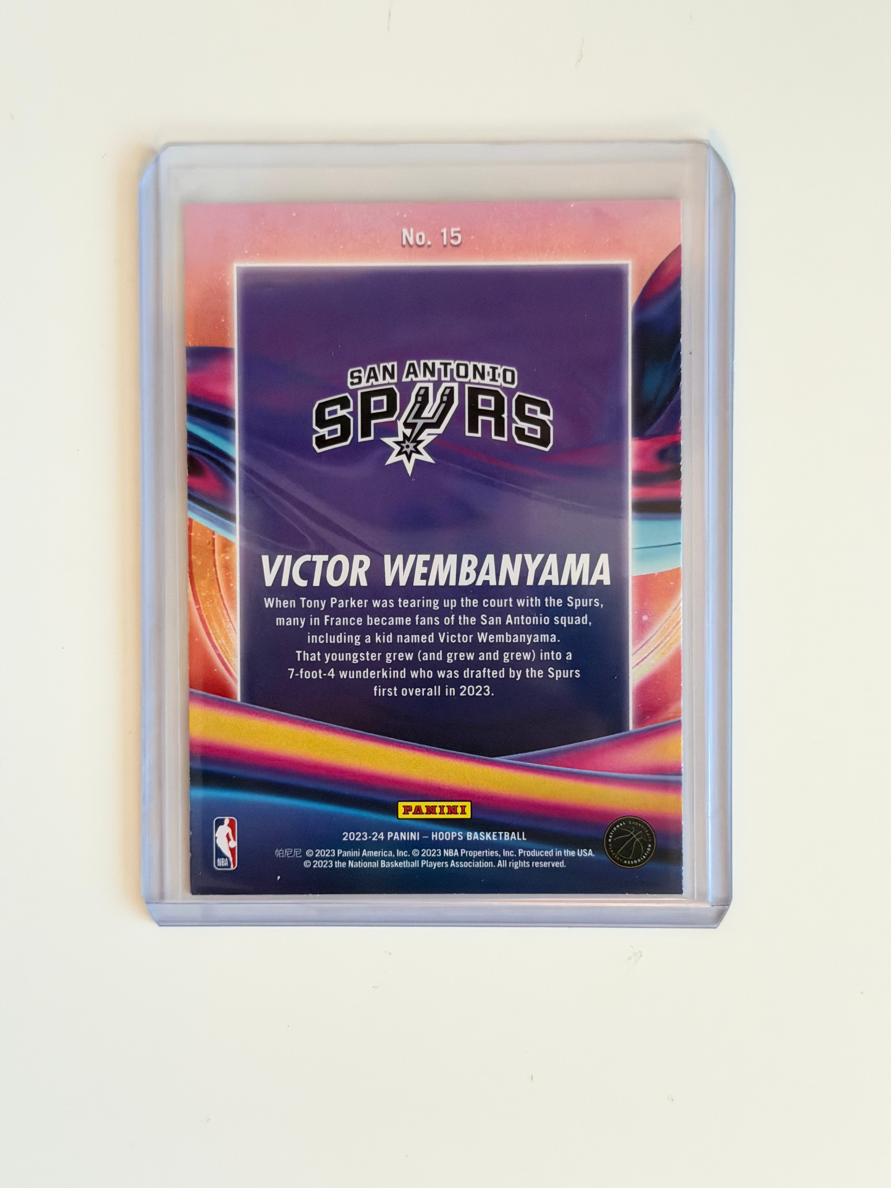 2023-24 Panini - Victor Wembanyama - HOLO NBA Hoops #15 - Anti-Gravity Rookie - Raw Ungraded Card