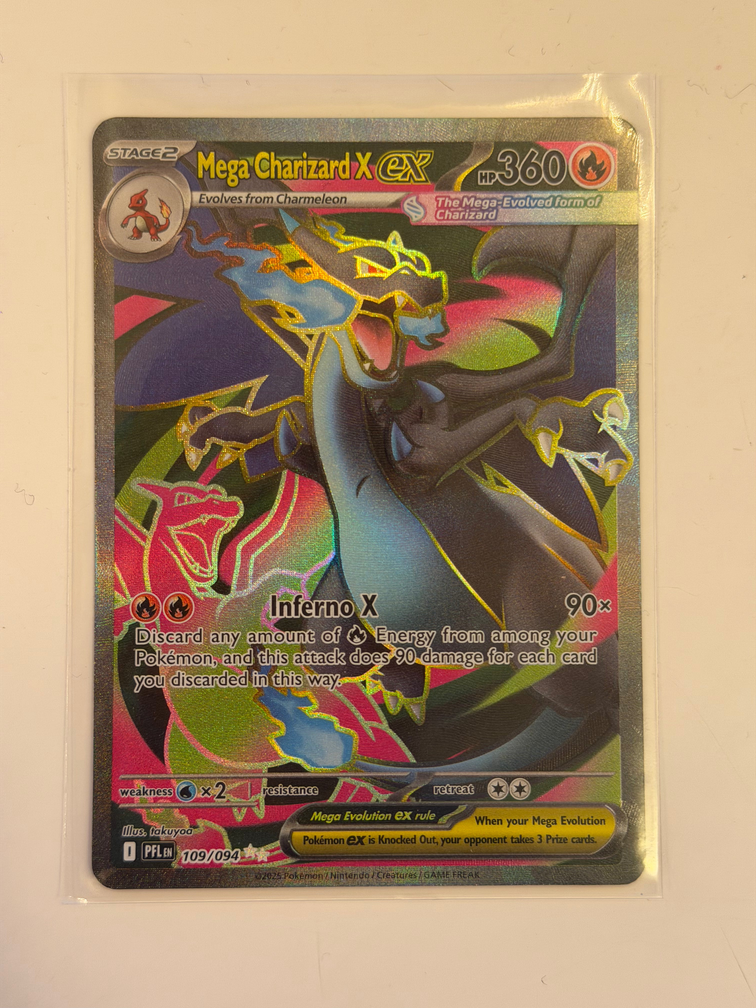 2025 Pokemon - Phantasmal Flames - Mega Charizard X ex #109 -  PFL-EN - Raw Ungraded Card