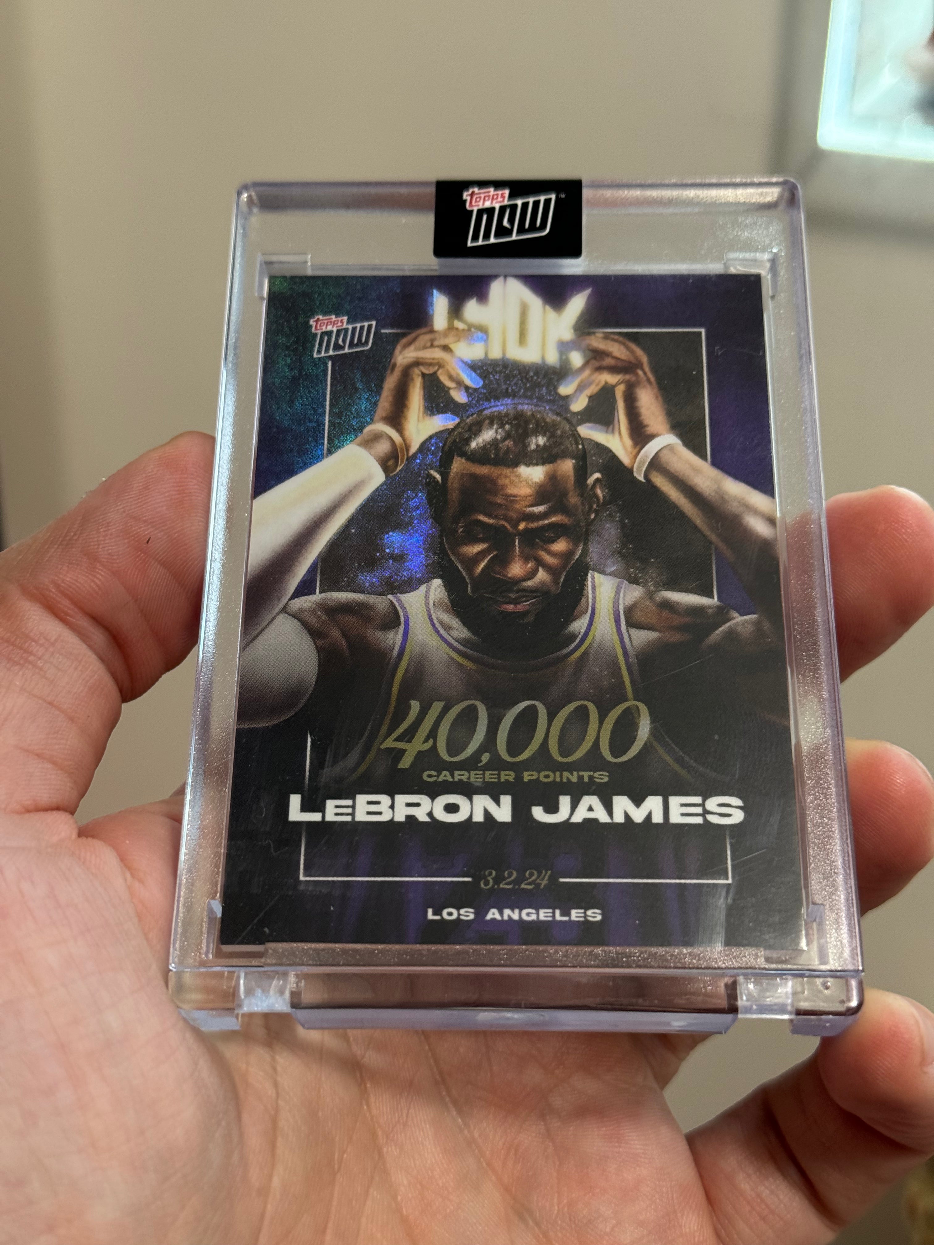LeBron James 2023-24 TOPPS NOW Encased 40,000 Career Points Basketball Card - LJ-40K