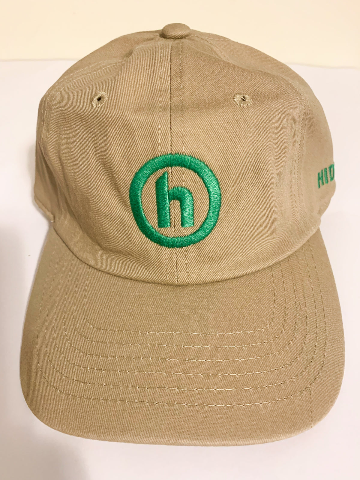 Hidden NY Beige Green Logo Hat