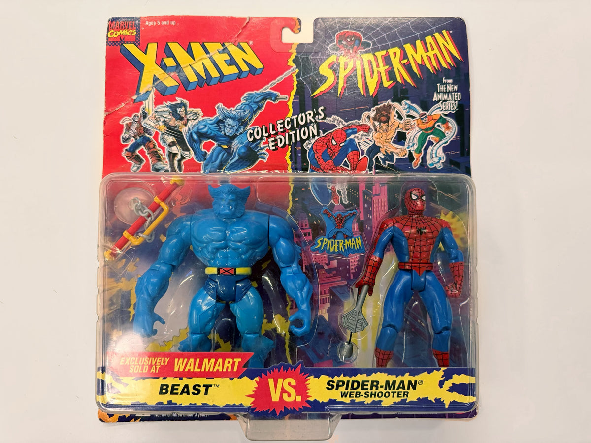 Toy Biz 1994 - Vintage Marvel Spider-Man vs X-Men - Spider-Man vs Beast Figure 2 Pack