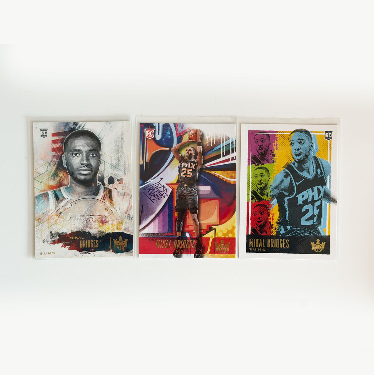 2018-19 Panini Court Kings - Mikal Bridges - Rookies Set of 3 - Level 1 2 3 I II III - Raw Ungraded Cards