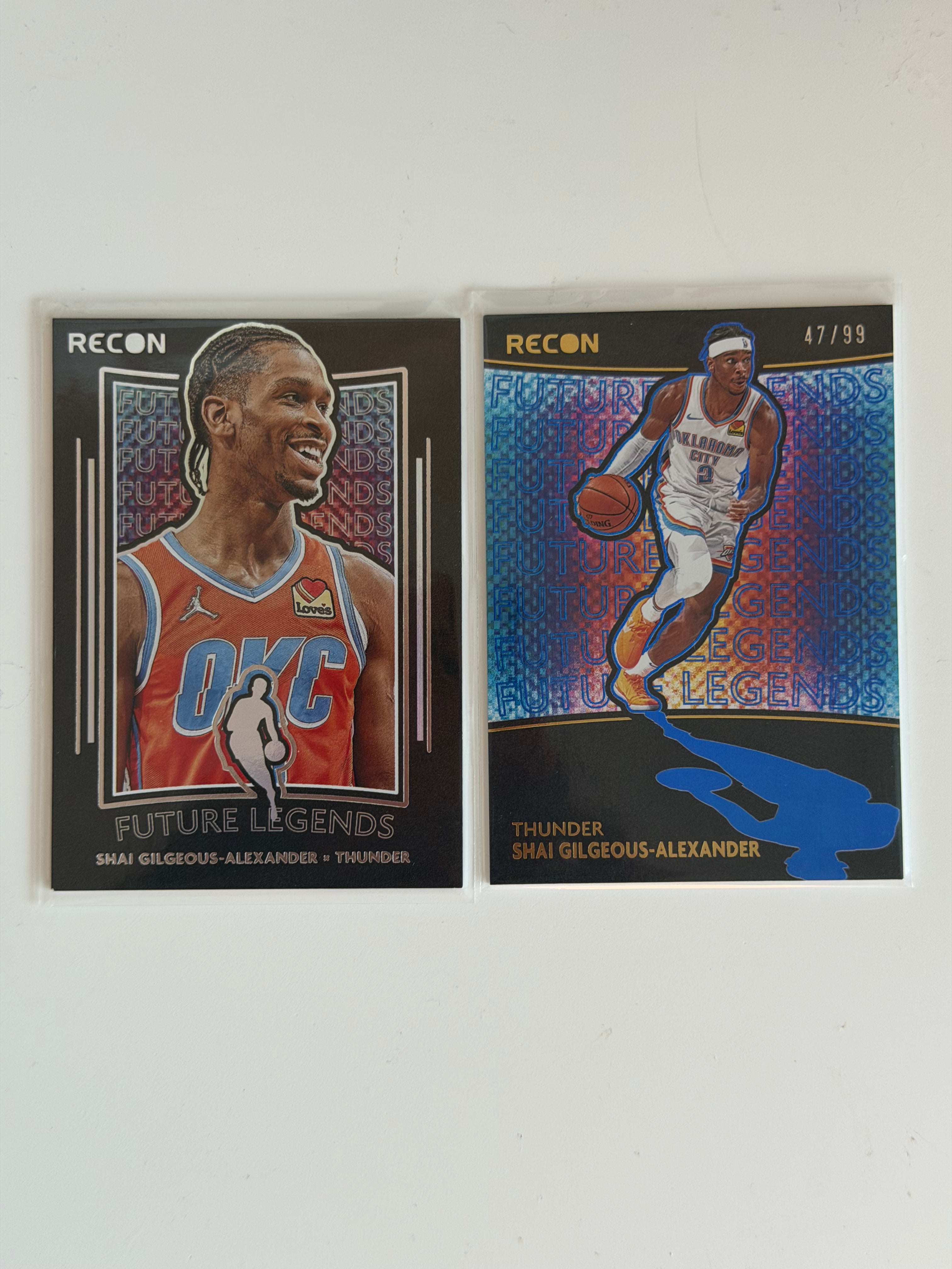 2020 + 2021 Panini Recon Future Legends Set of 2 - Shai Gilgeous-Alexander - Blue Limited to /199  - Raw Ungraded Cards