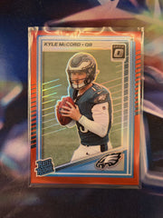 Kyle McCord Rated Rookie Red Prizm Front - 2025 Donruss Optic