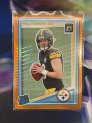 Will Howard Rated Rookie Orange Prizm Front - 2025 Donruss Optic