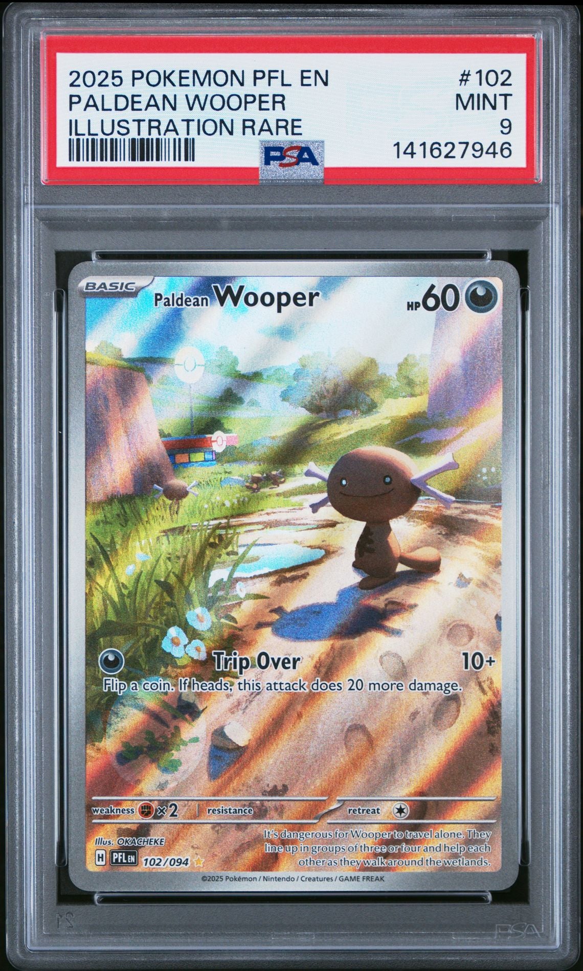 2025 Pokemon PFL - Phantasmal Flames - #102 Paldean Wooper Illustration Rare - PSA Graded Card