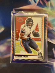 D'Andre Swift Purple Prizm Front - 2025 Donruss Optic