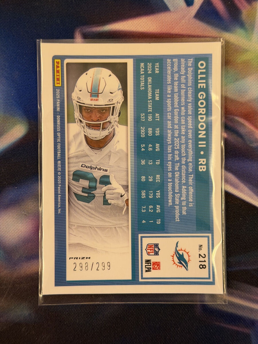 Ollie Gordon II Rated Rookie Orange Prizm Back - 2025 Donruss Optic
