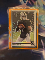 Geno Smith Orange Prizm Front - 2025 Donruss Optic
