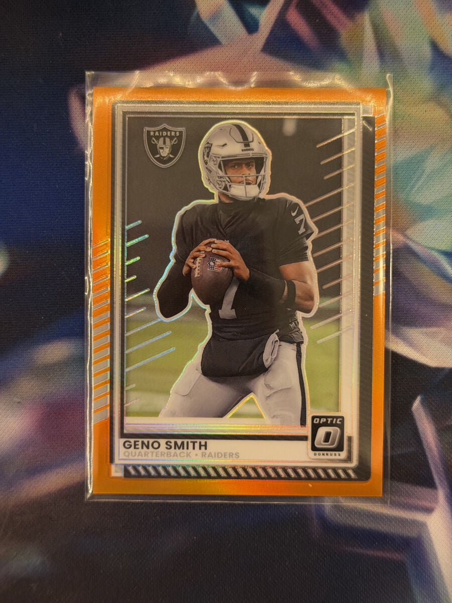 Geno Smith Orange Prizm Front - 2025 Donruss Optic