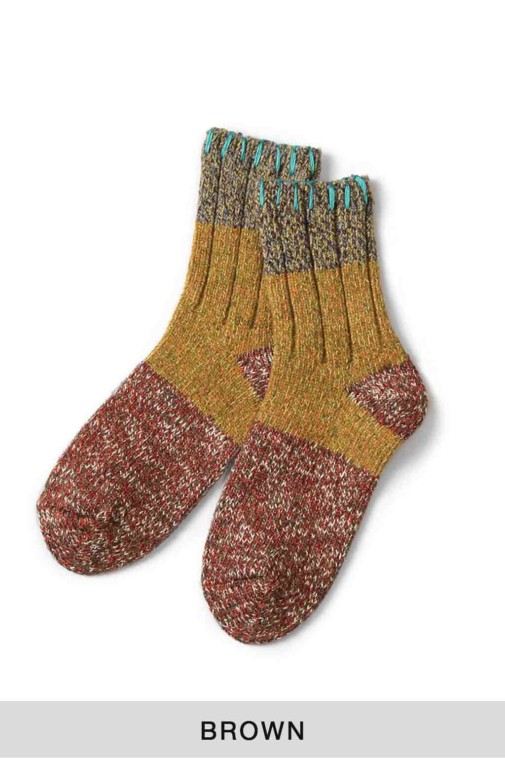 Kapital - 56 Yarns Grandrelle GOGH HOBO-Stitch Socks - Brown  - Made in Japan