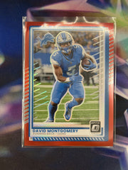 David Montgomery Red Prizm Front - 2025 Donruss Optic