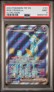 2024 Pokemon Tef EN-Temporal Forces #191 - Iron Crown EX - Ultra Rare PSA 9 Front - Cert #98600748