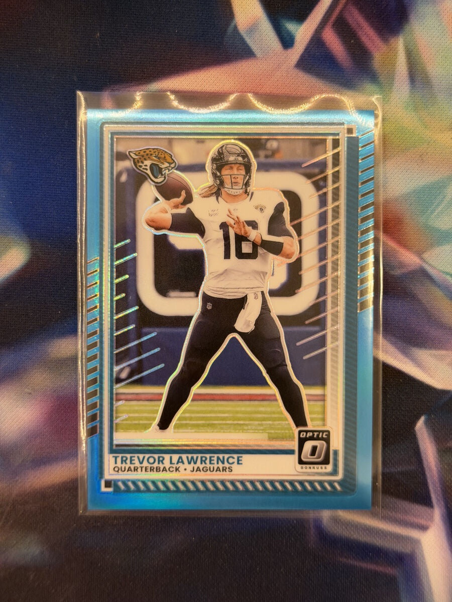 Trevor Lawrence Aqua Prizm Front - 2025 Donruss Optic
