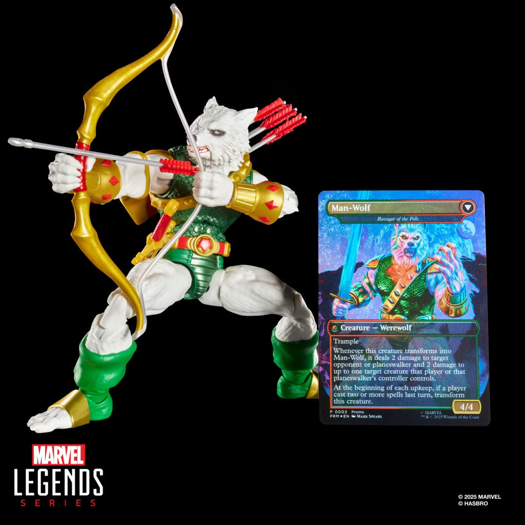 Marvel Legends x Magic: The Gathering - Complete Set of 4 Figures + Promo Cards (Battle-Damaged Spider-Man, Mary Jane Watson, Iron Spider, Man-Wolf, Agent Anti-Venom)