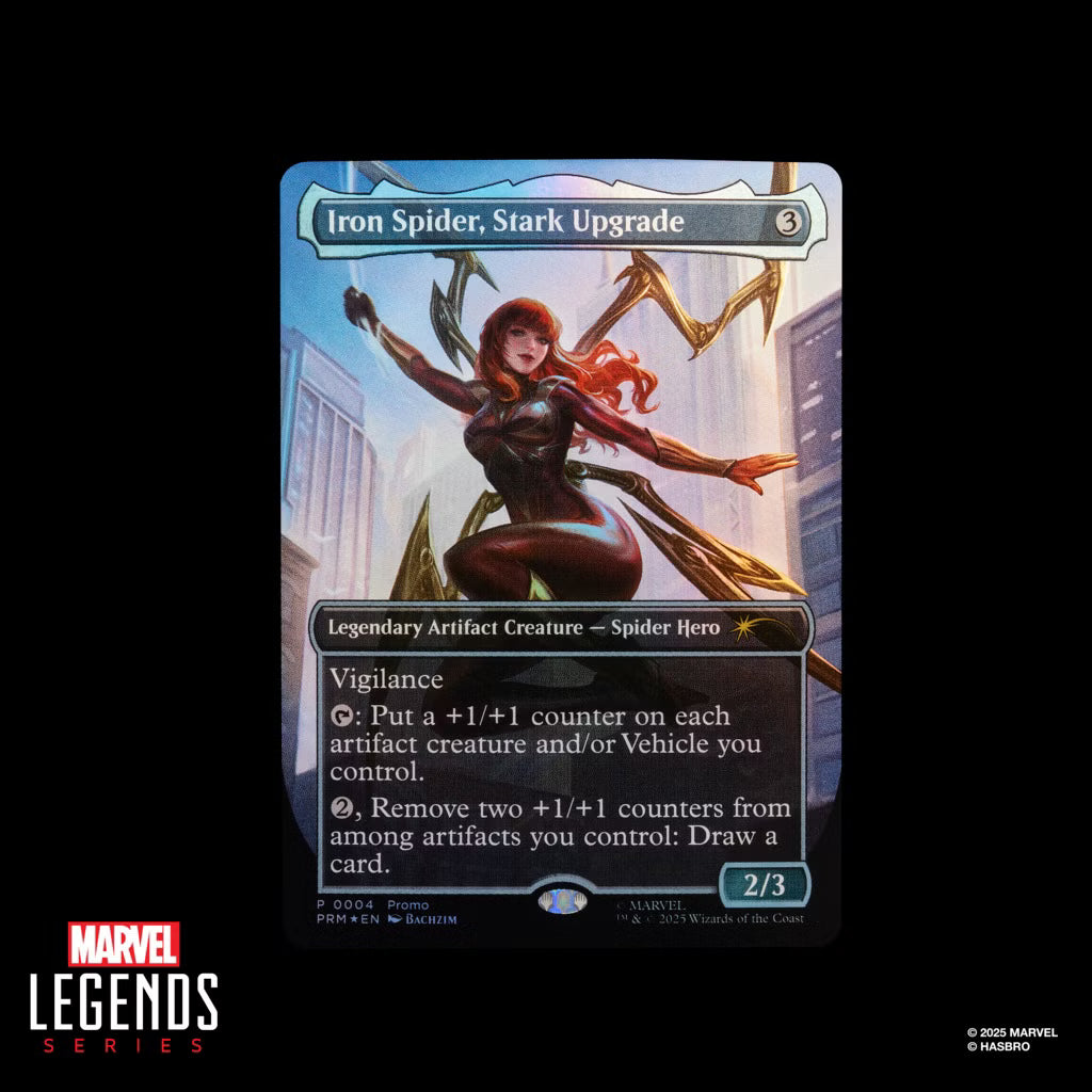 Marvel Legends x Magic: The Gathering - Complete Set of 4 Figures + Promo Cards (Battle-Damaged Spider-Man, Mary Jane Watson, Iron Spider, Man-Wolf, Agent Anti-Venom)