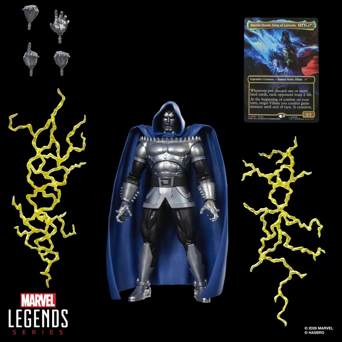 Marvel Legends x Magic: The Gathering - Set of 3 Figures + Promo Cards - Captain America, Doctor Doom 2099, Malice (PRE-ORDER OCT 2026)