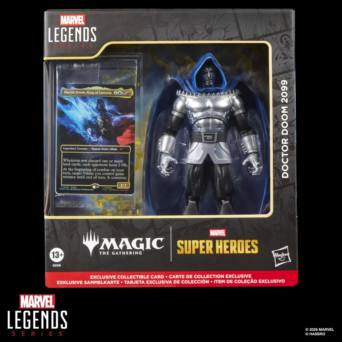 Marvel Legends x Magic: The Gathering - Complete Set of 4 Figures + Promo Cards - Captain America, Doctor Doom 2099, Malice, Black Panther (PRE-ORDER OCT 2026)