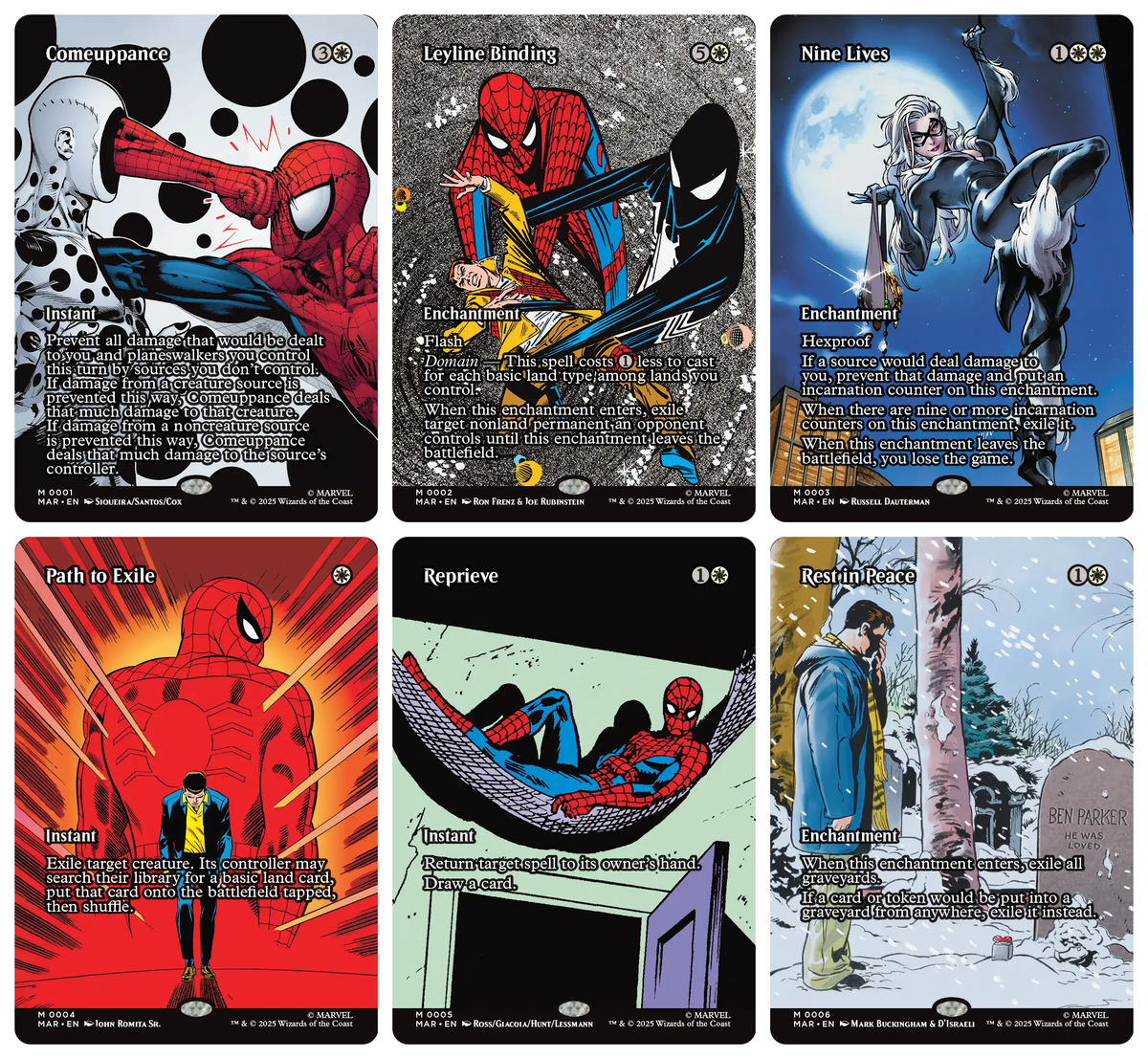 Magic The Gathering x Marvel Spider-Man Source Material - FOIL Complete Set of 40 Cards
