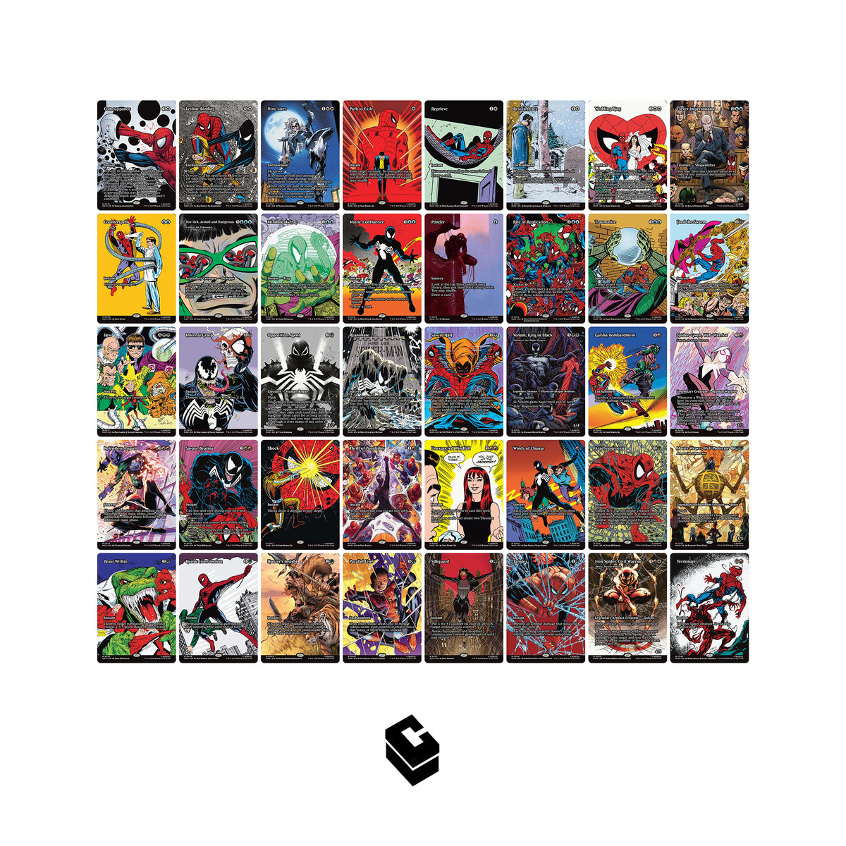 Magic The Gathering x Marvel Spider-Man Source Material - NORMAL Complete Set of 40 Cards