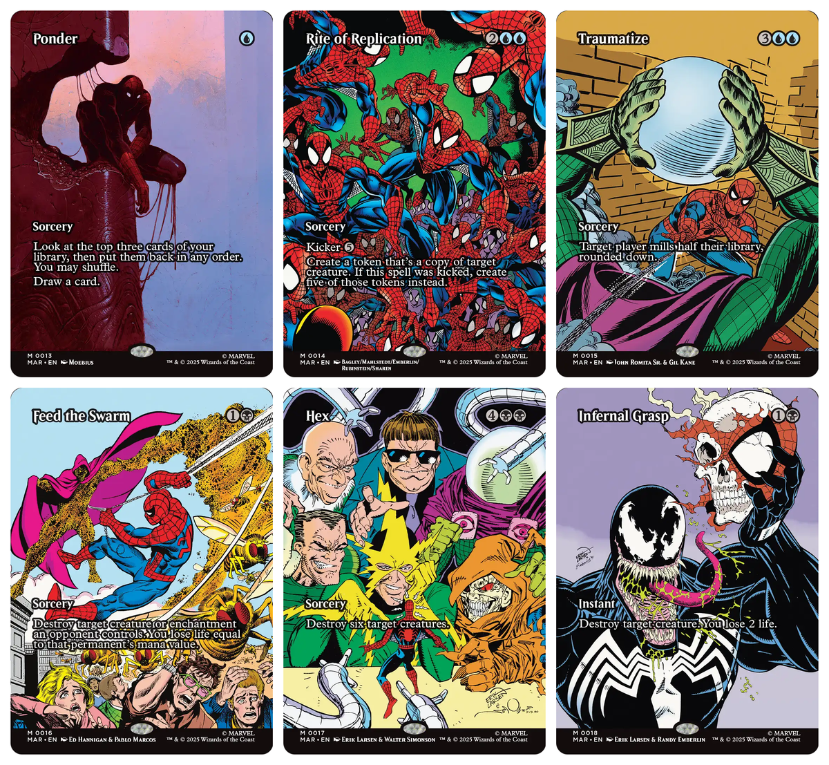 Magic The Gathering x Marvel Spider-Man Source Material - FOIL Complete Set of 40 Cards