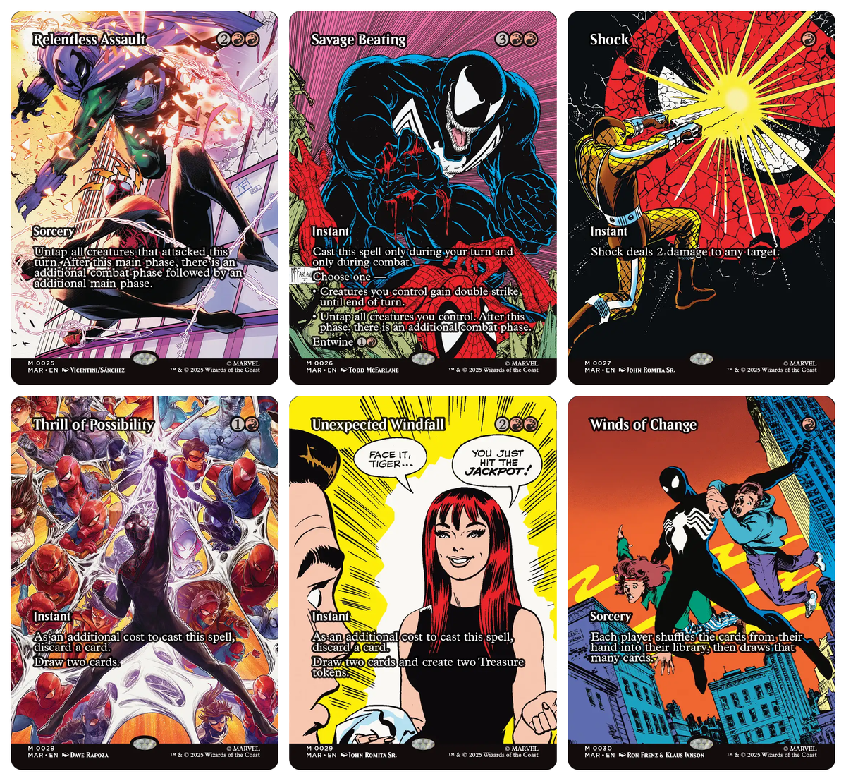 Magic The Gathering x Marvel Spider-Man Source Material - FOIL Complete Set of 40 Cards