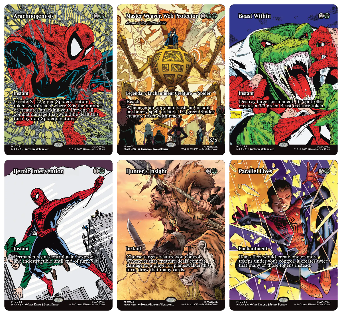 Magic The Gathering x Marvel Spider-Man Source Material - FOIL Complete Set of 40 Cards