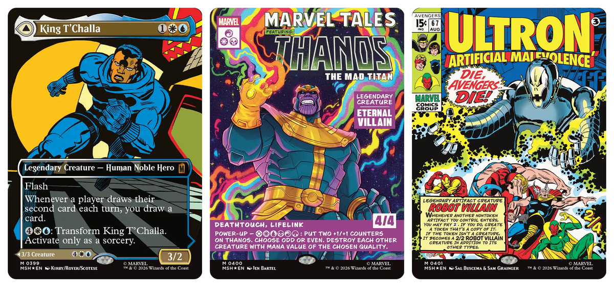Magic The Gathering x Marvel Super Heroes - FOIL Classic Comic Cards Complete Set of 15